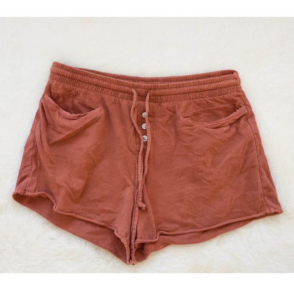 Aerie sz XS Womens Soft Burnt Orange Red Modal Jersey Lounge Shorts Comfy Cozy
